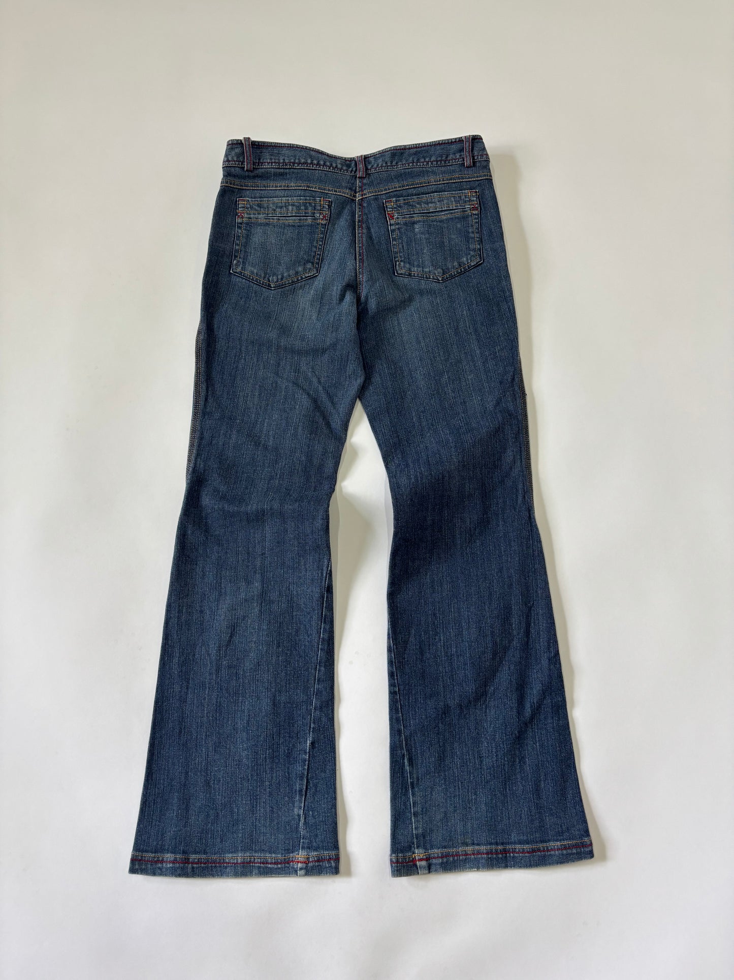 Medium wash embellish detailed denim
