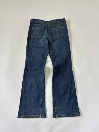 Medium wash embellish detailed denim