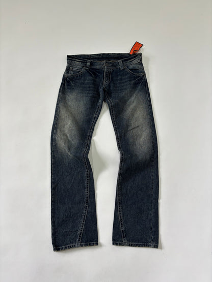 Vintage inspired blue denim jeans