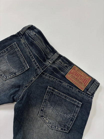 Vintage inspired blue denim jeans