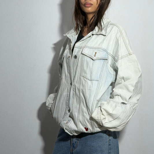 Women’s Ice Blue Oversized MM Graphic Denim Jacket