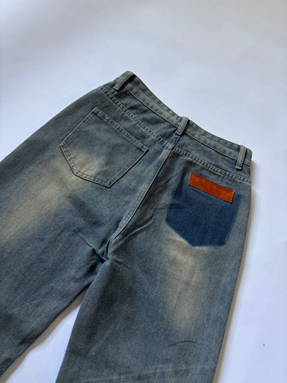 Distressed Seam Wide Leg Women's Jeans