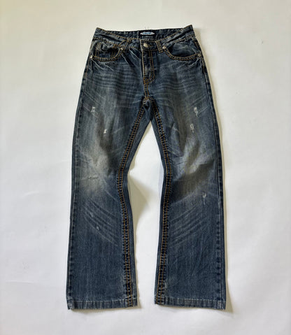 Vintage Wash Straight Leg Jeans