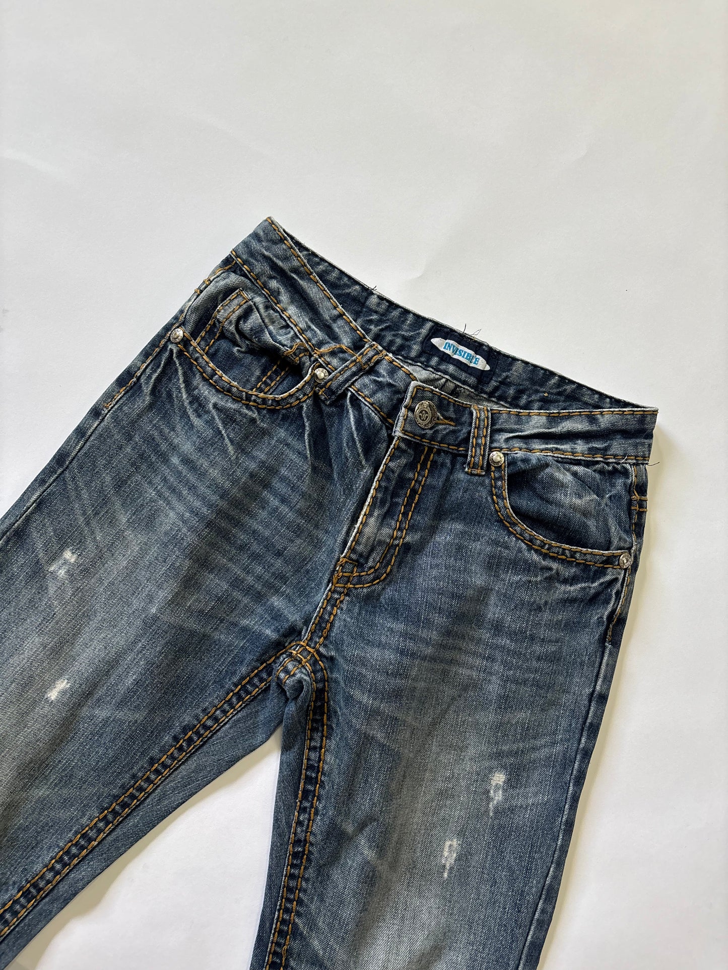Vintage Wash Straight Leg Jeans