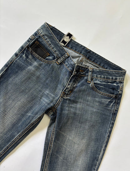 Light Wash Distressed Bootcut Jeans