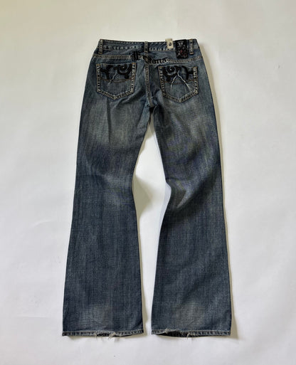 Light Wash Distressed Bootcut Jeans