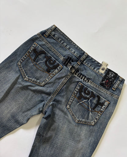 Light Wash Distressed Bootcut Jeans