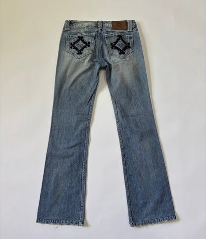 Light Wash Distressed Bootcut Jeans