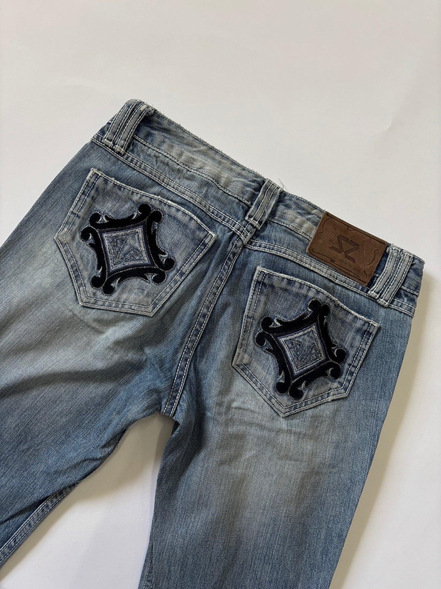 Light Wash Distressed Bootcut Jeans