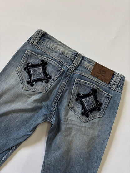 Light Wash Distressed Bootcut Jeans