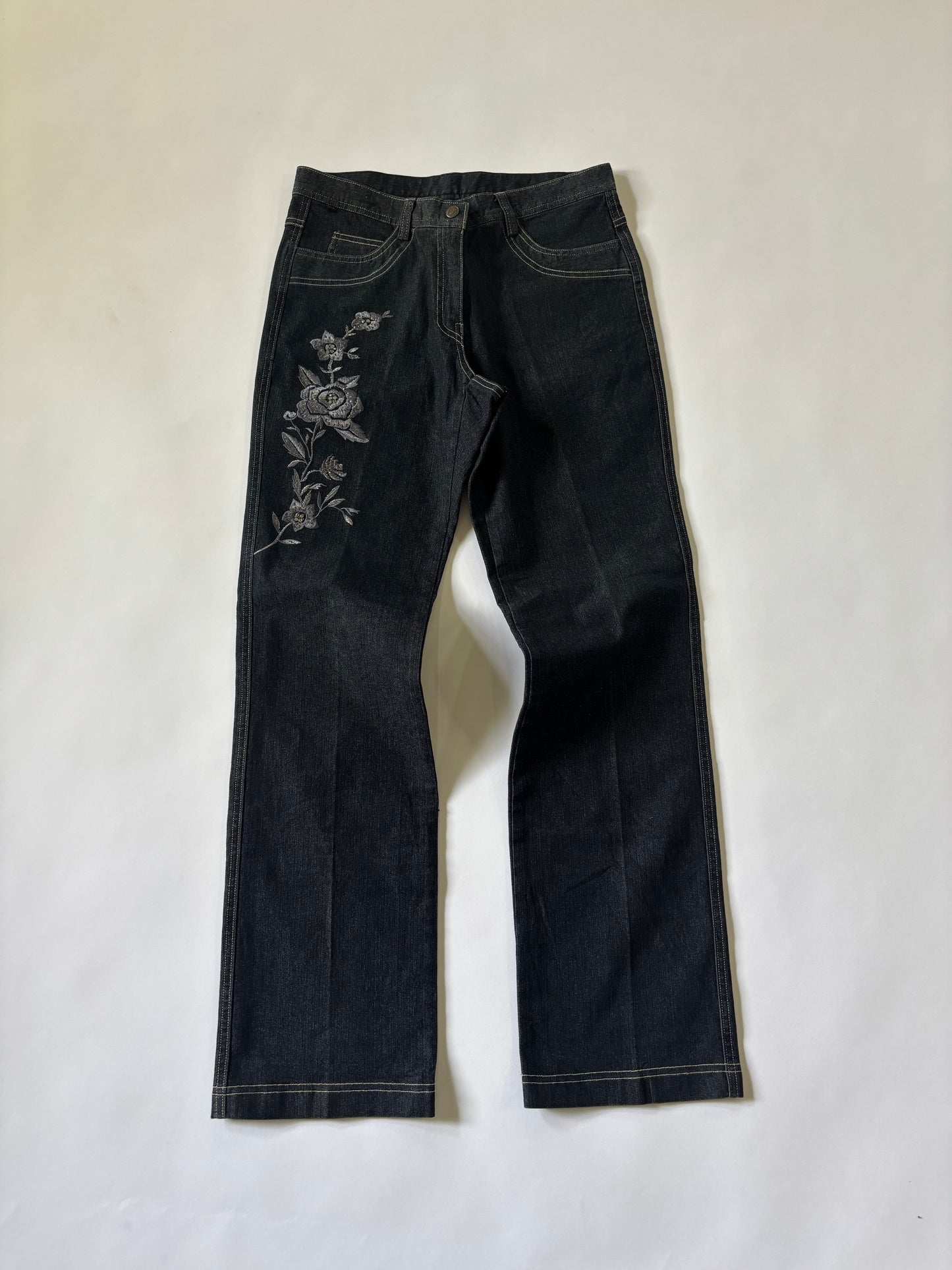 Floral Embroidered Straight Women's Jeans