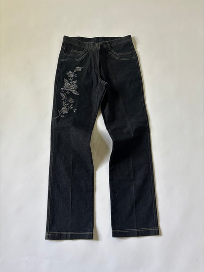 Floral Embroidered Straight Women's Jeans