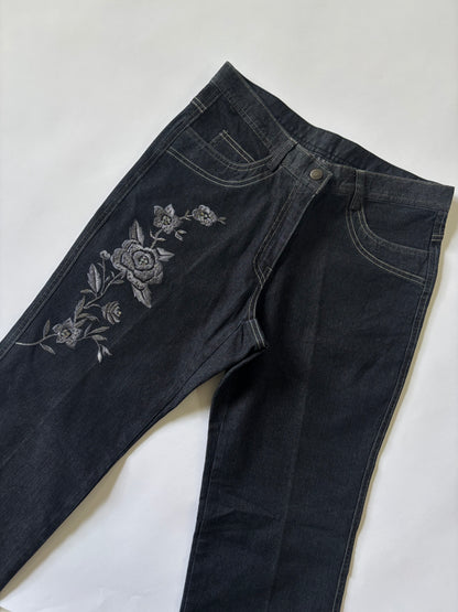 Floral Embroidered Straight Women's Jeans