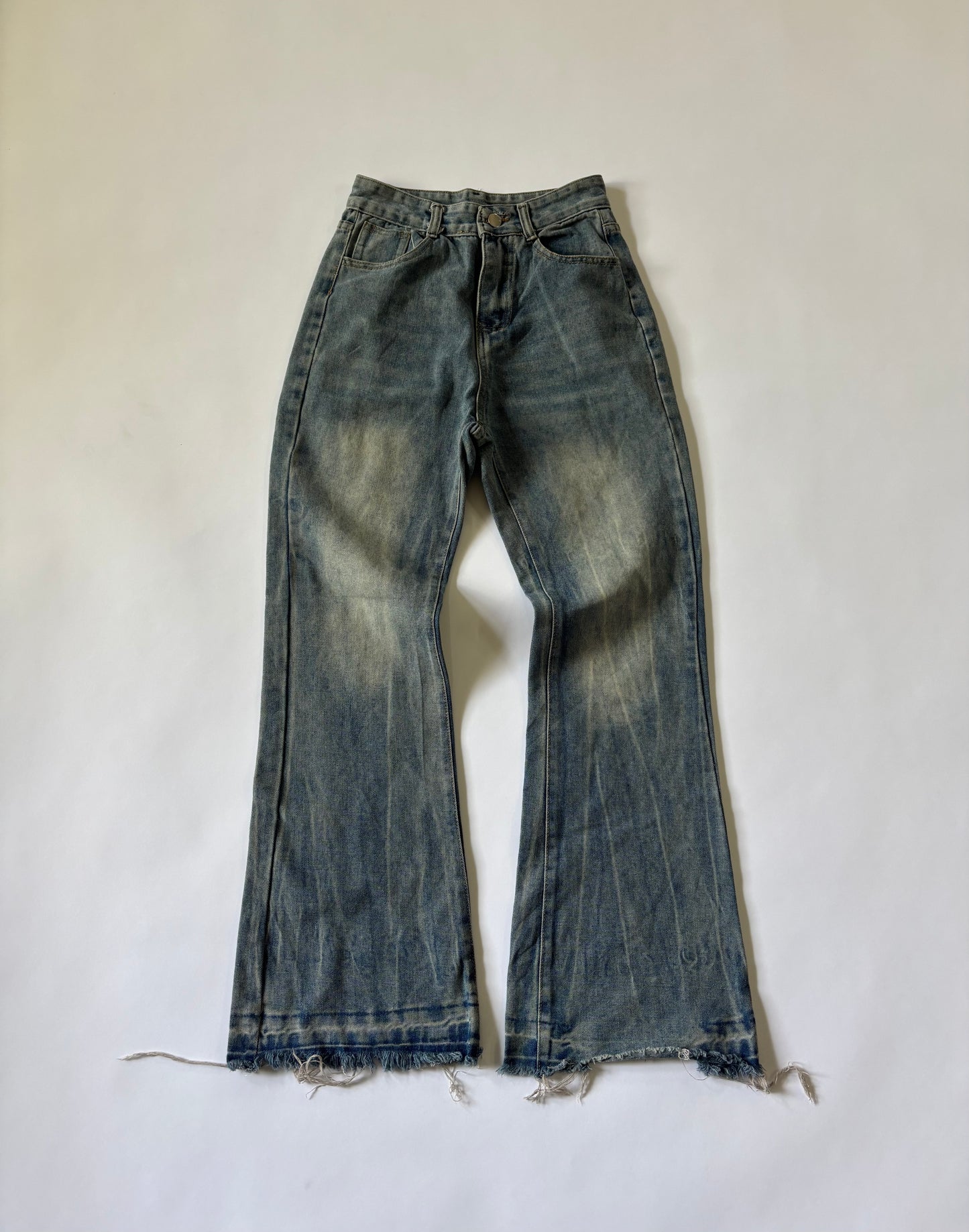 Raw Hem Wide-Leg Women's Jeans