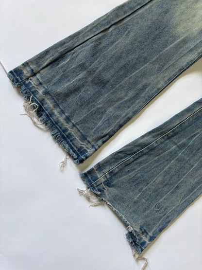 Raw Hem Wide-Leg Women's Jeans