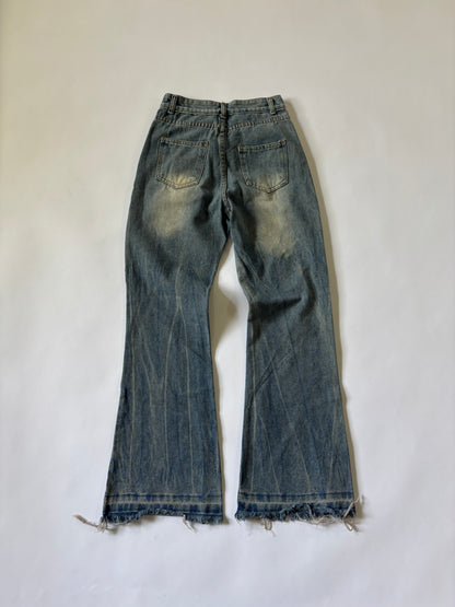 Raw Hem Wide-Leg Women's Jeans