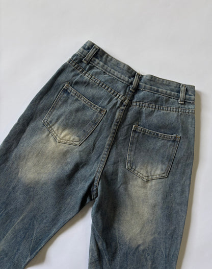 Vintage Raw Hem Flare Women's Jeans