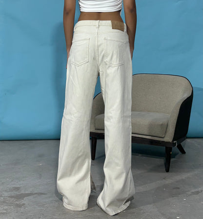 Off-White Distressed Wide-Leg Women's Jeans