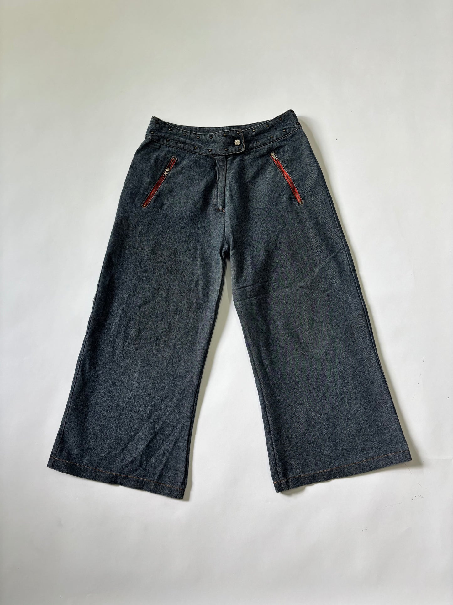 Women's Jeans Culotte Wide Leg Charcoal