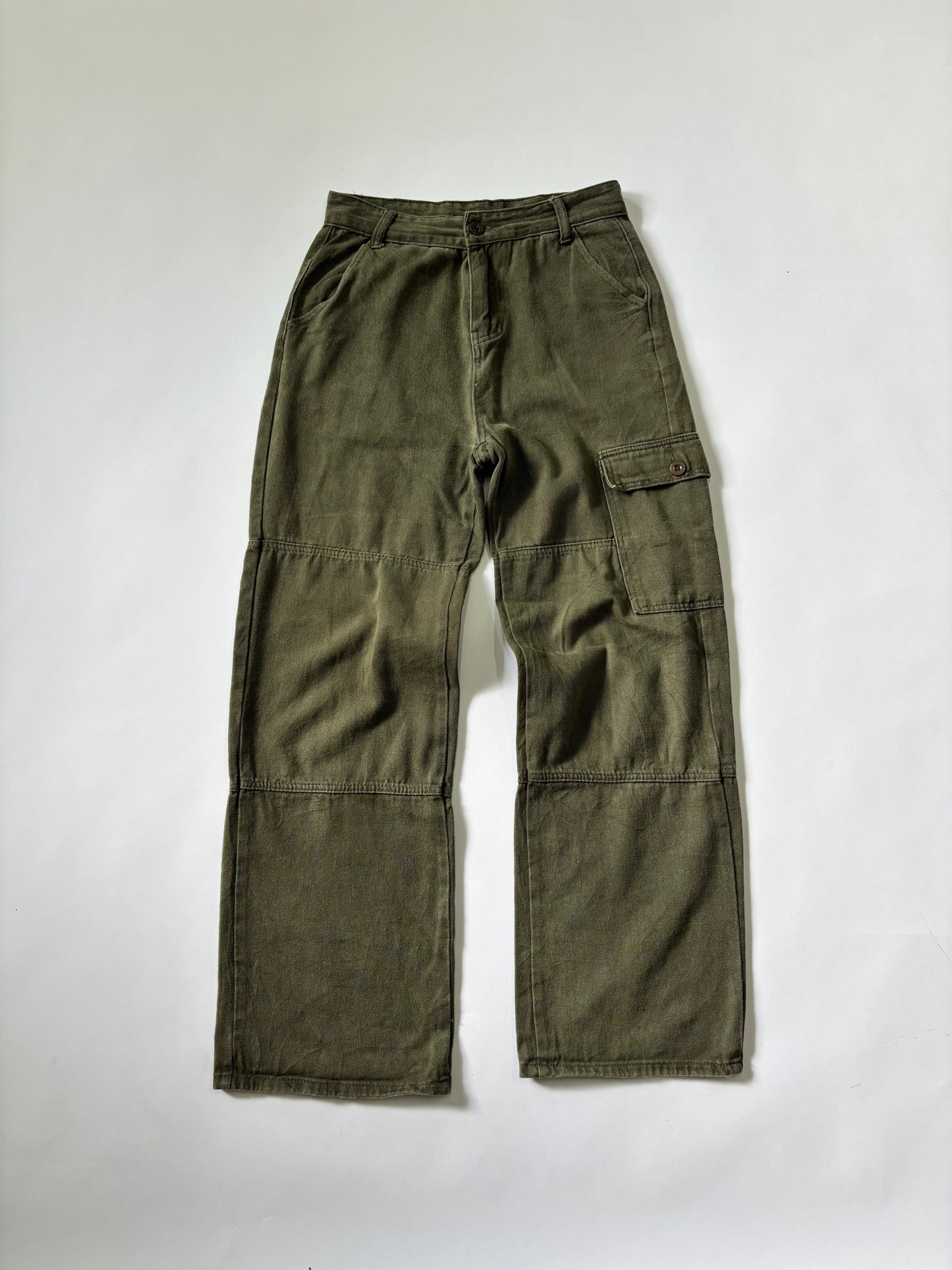 Unisex Jeans Cargo Straight Leg Olive Utility