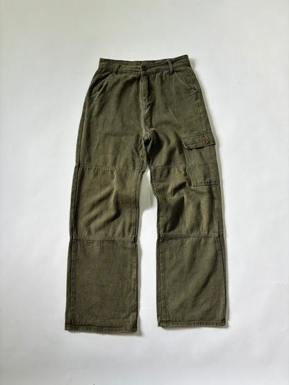 Unisex Jeans Cargo Straight Leg Olive Utility