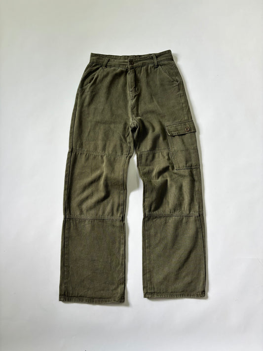 Unisex Jeans Cargo Straight Leg Olive Utility