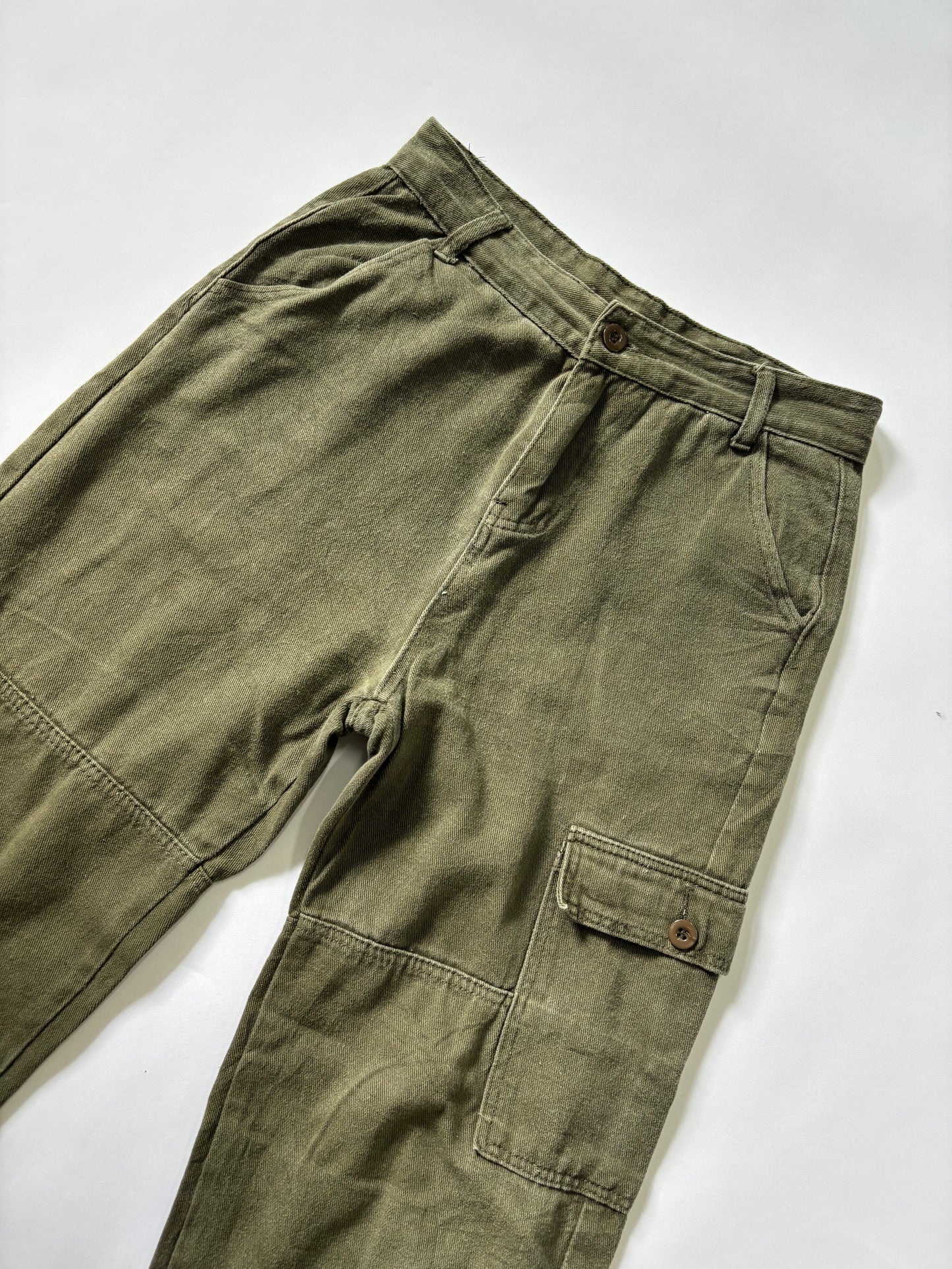 Unisex Jeans Cargo Straight Leg Olive Utility