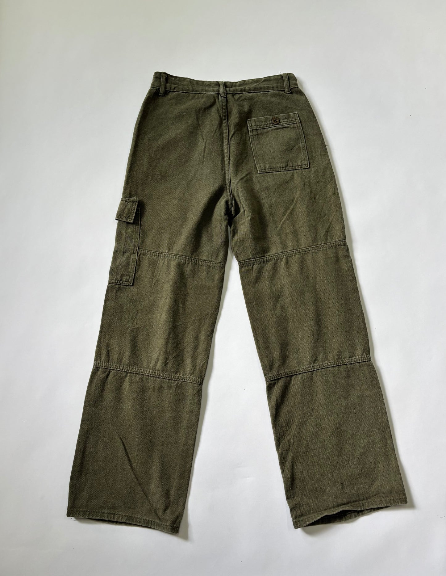 Unisex Jeans Cargo Straight Leg Olive Utility