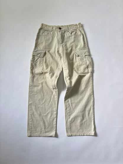 Unisex Jeans Cargos Straight Leg Off-White