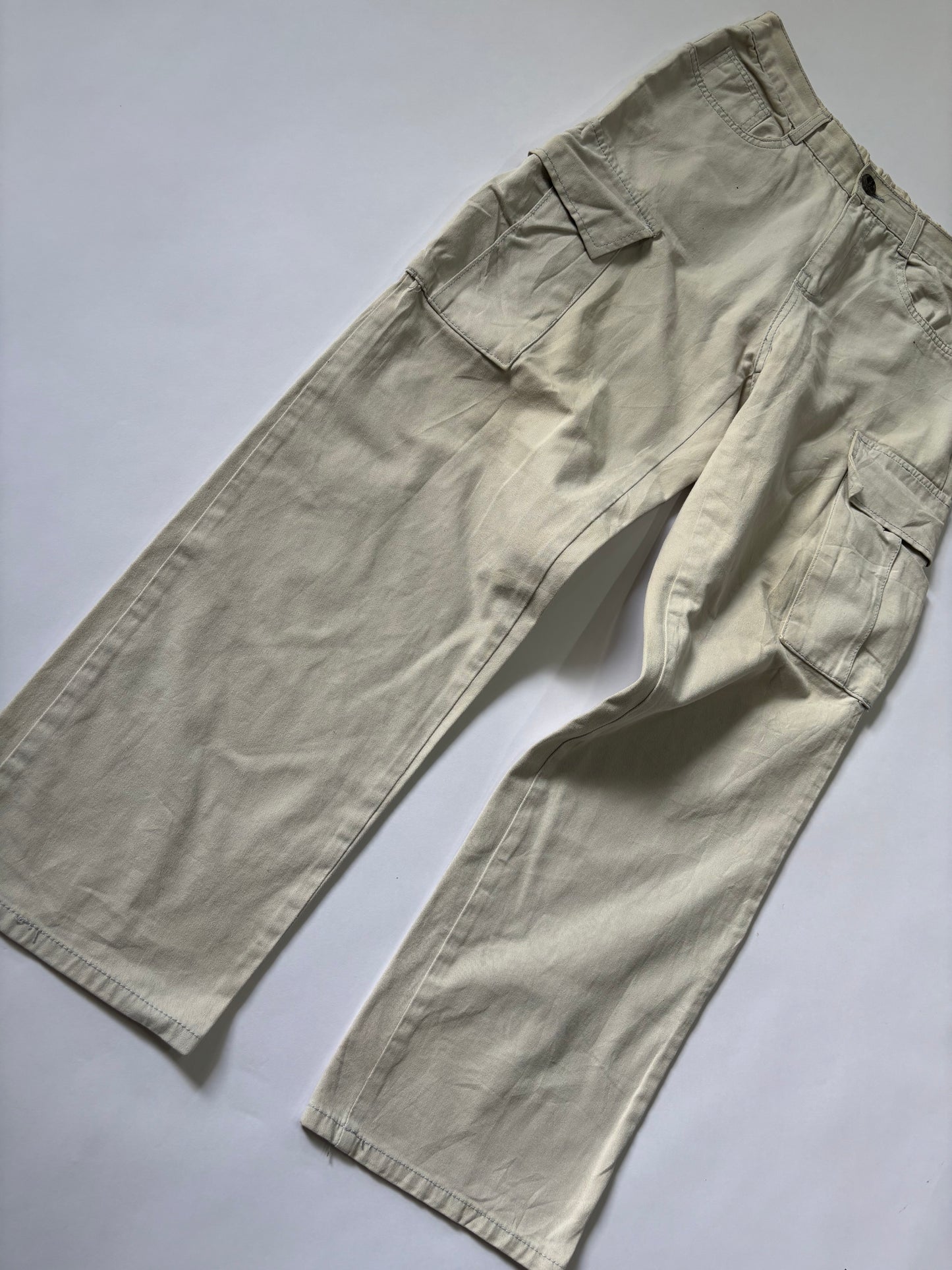 Unisex Jeans Cargos Straight Leg Off-White