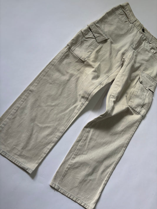 Unisex Jeans Cargos Straight Leg Off-White
