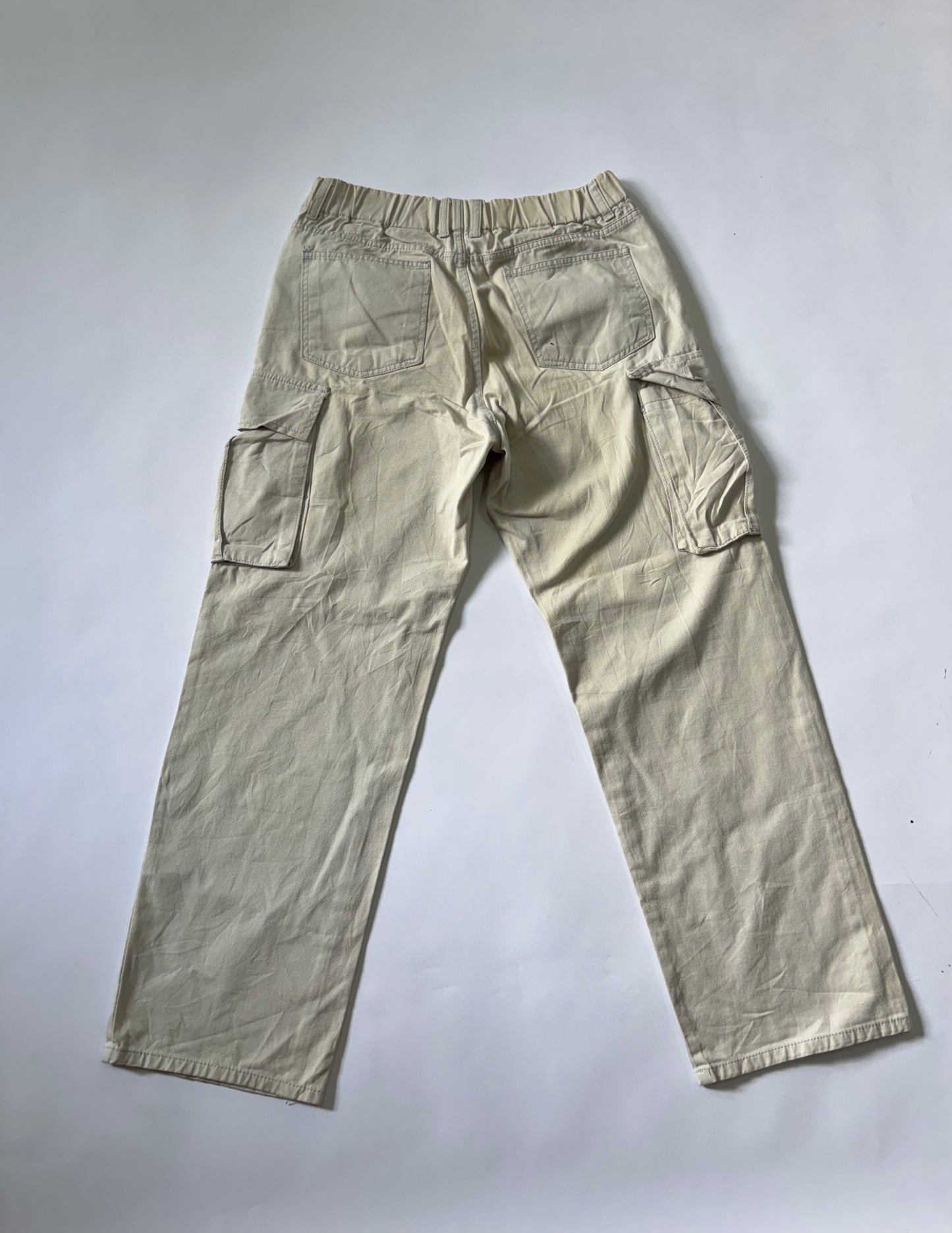 Unisex Jeans Cargos Straight Leg Off-White