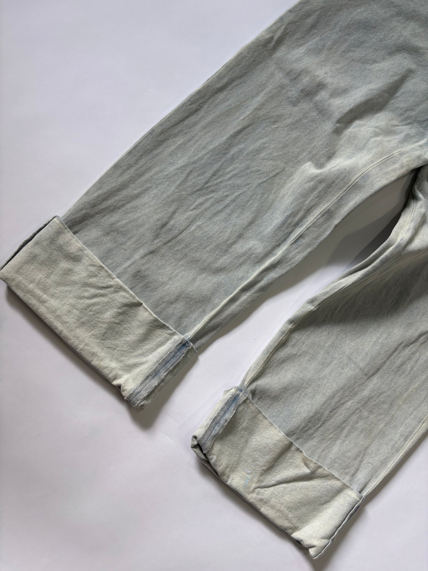 Women's Jeans Wide Leg Cuffed Light Wash