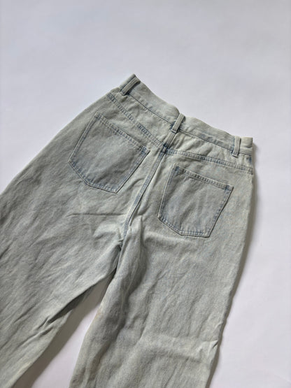 Women's Jeans Wide Leg Cuffed Light Wash