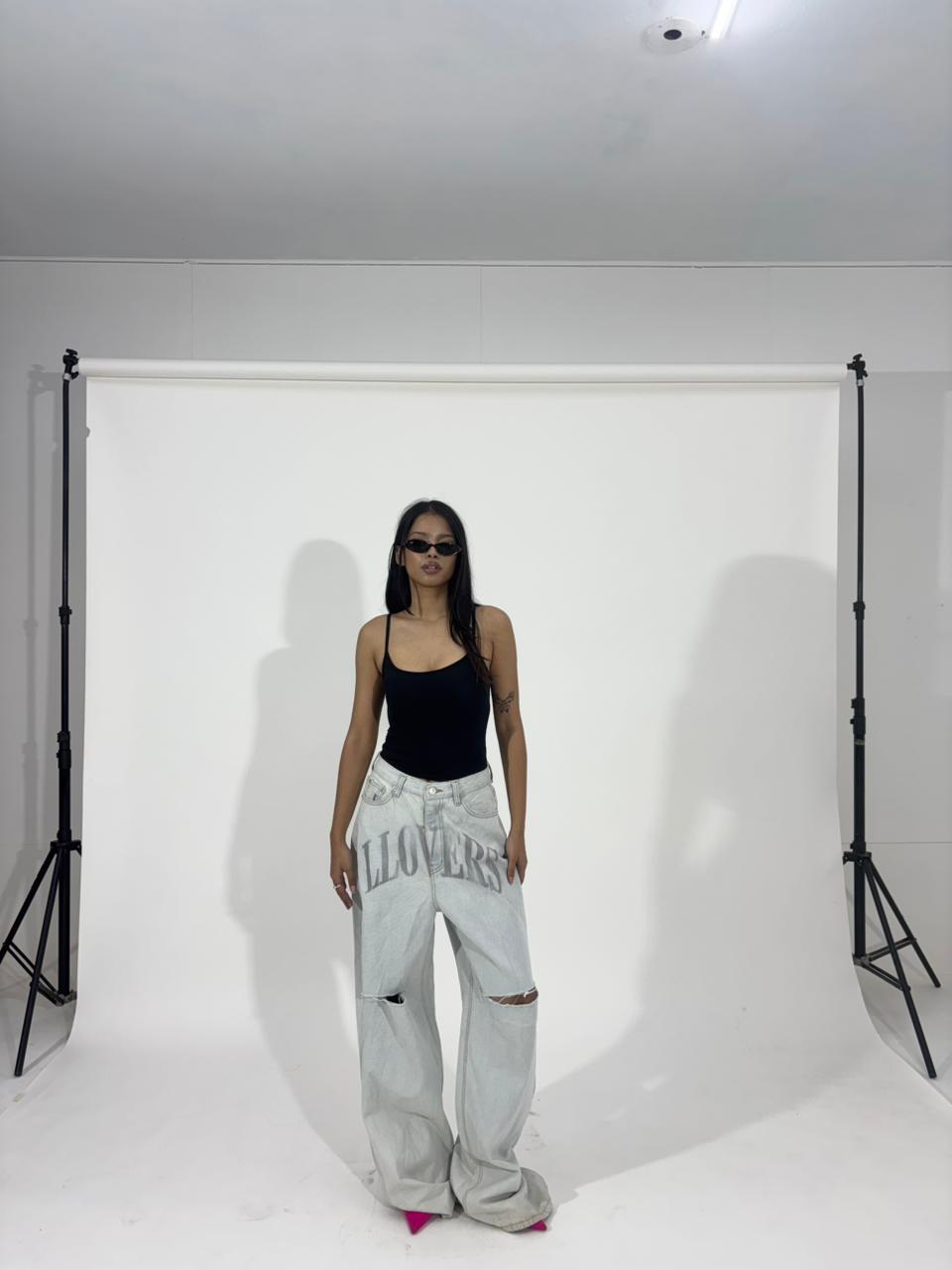 Y2K Graphic Print Wide-Leg Women's Jeans