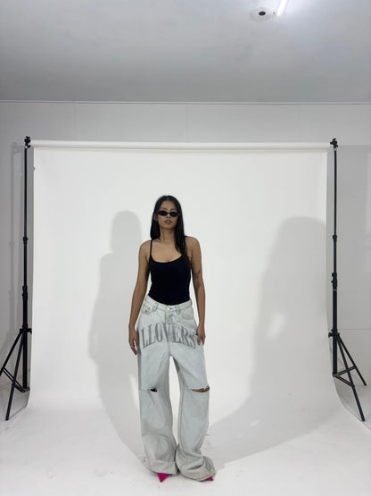 Y2K Graphic Print Wide-Leg Women's Jeans