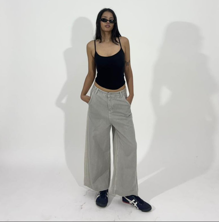 Stone Wash Wide-Leg Women's Denim Jeans