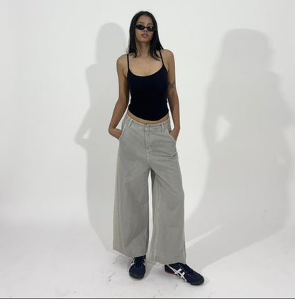 Stone Wash Wide-Leg Women's Denim Jeans