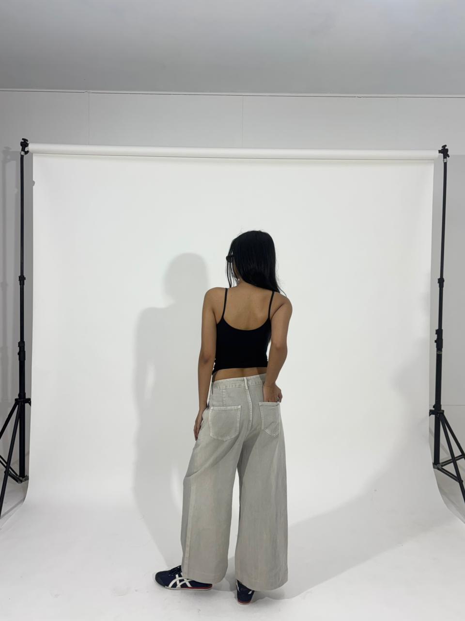 Stone Wash Wide-Leg Women's Denim Jeans
