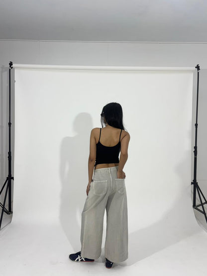 Stone Wash Wide-Leg Women's Denim Jeans