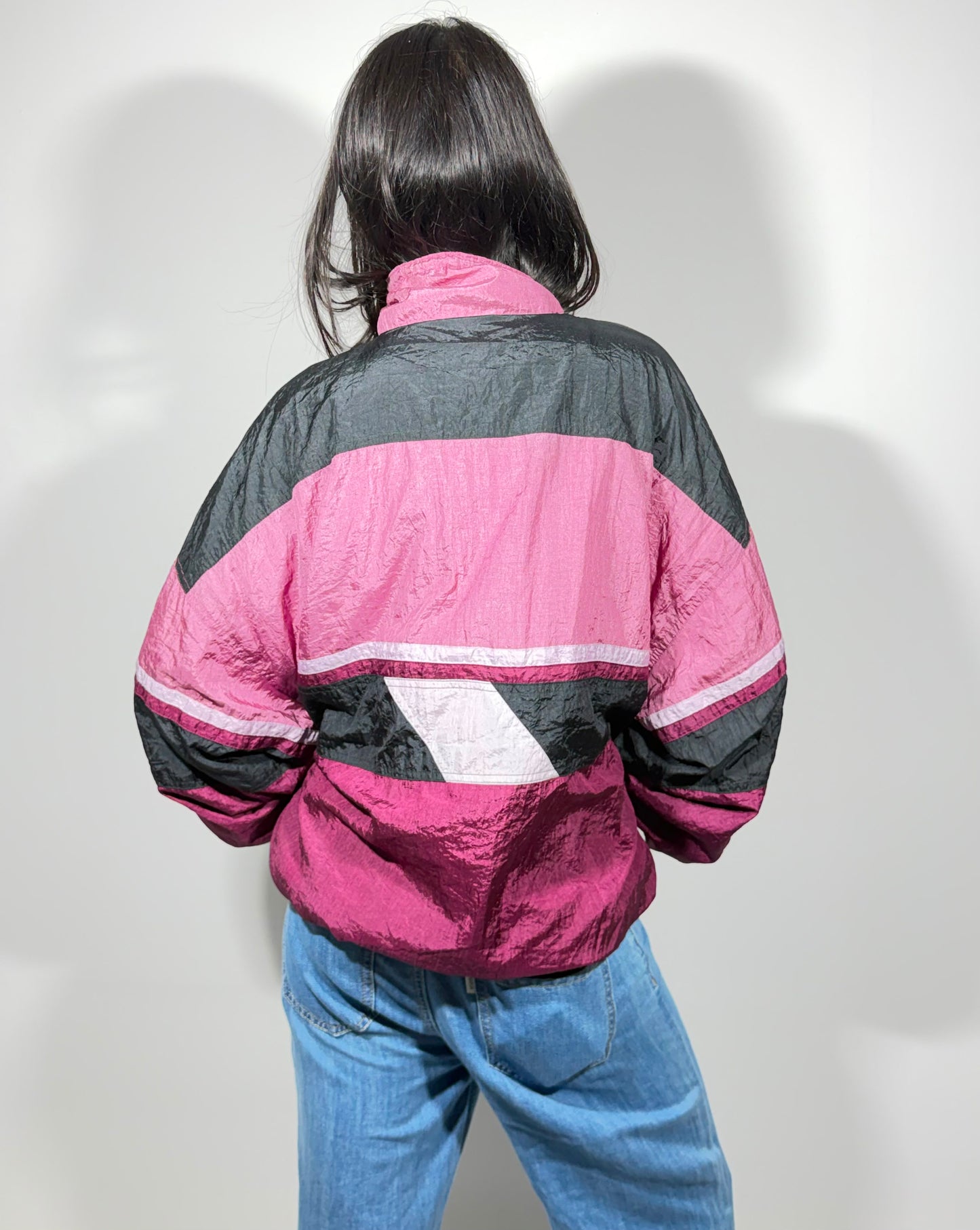 Mauve Jacket Black & Violet Women's Windbreaker