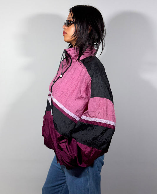 Mauve Jacket Black & Violet Women's Windbreaker