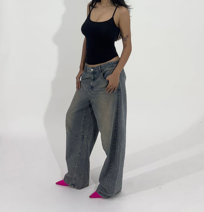 Washed Wide Leg Women's Jeans