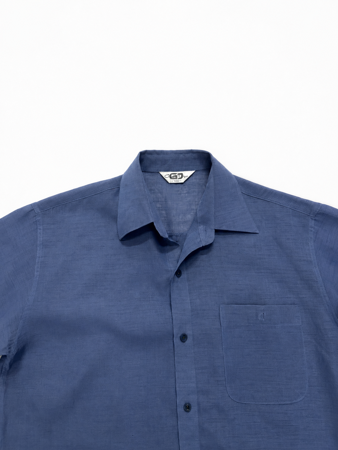Men's Solid Blue Half Sleeve Casual Cotton Blend Shirt
