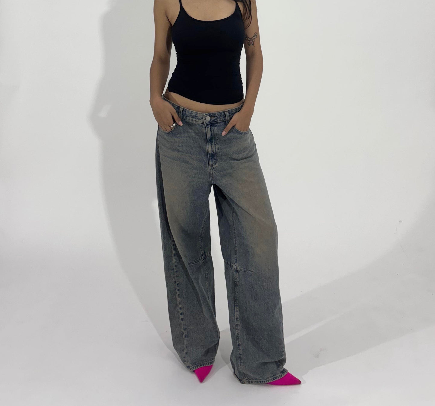 Washed Wide Leg Women's Jeans